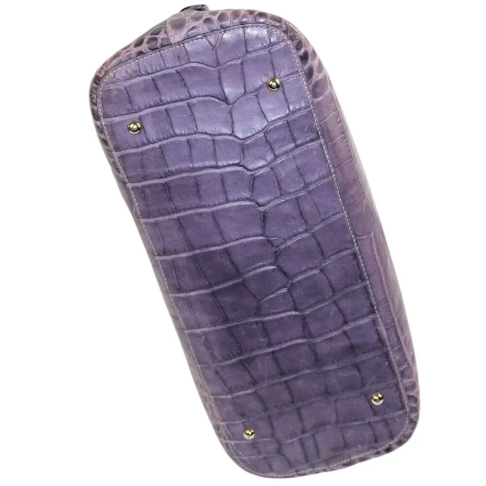 Dooney & Bourke Alto Wisteria Croc Embossed Leather Domed Bowler Satchel - Picture 7 of 11